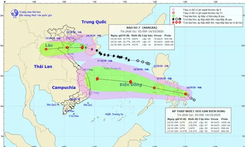 Bão số 7 đã suy yếu thành áp thấp nhiệt đới